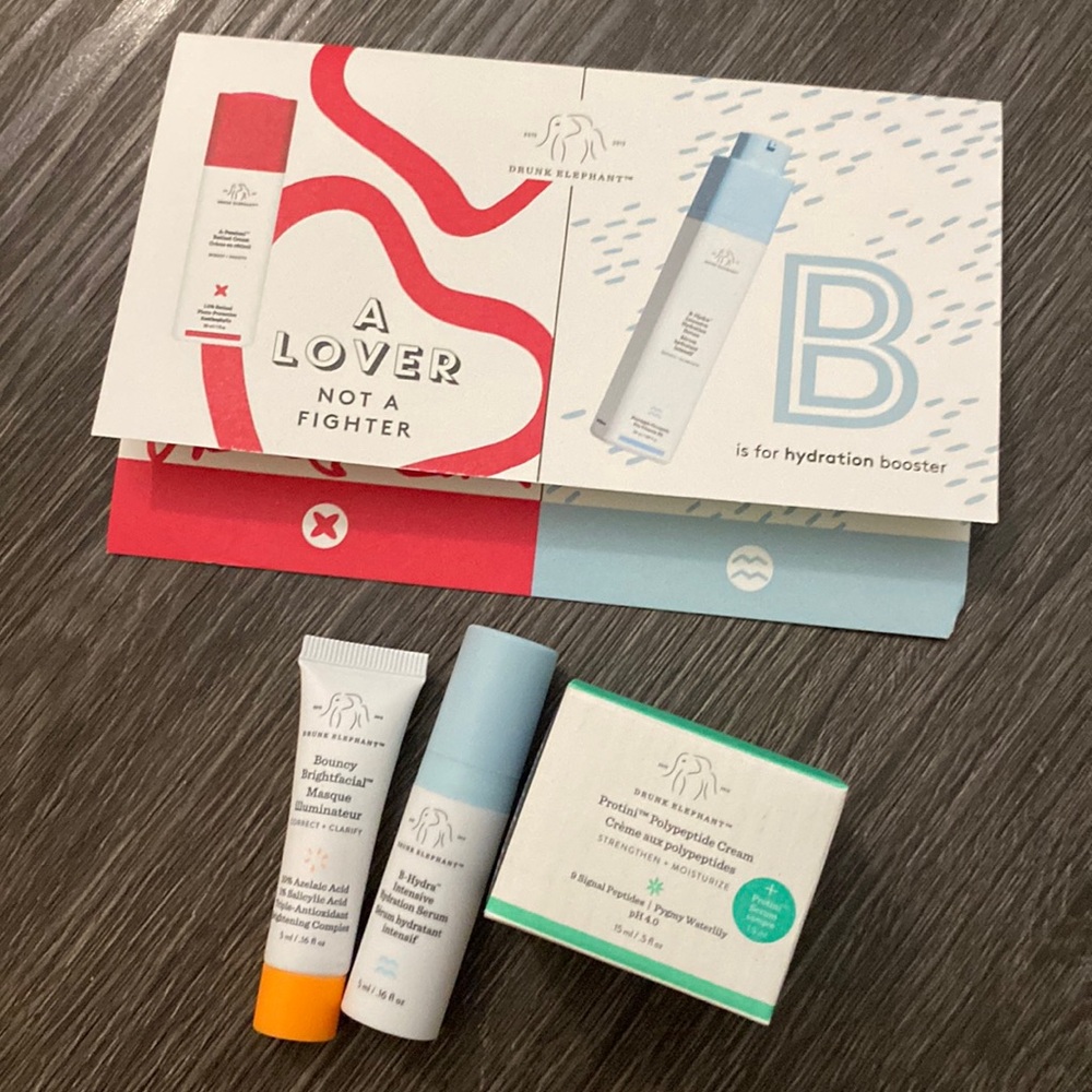 Free with purchase ($50+) Drunk Elephant Deluxe sample set